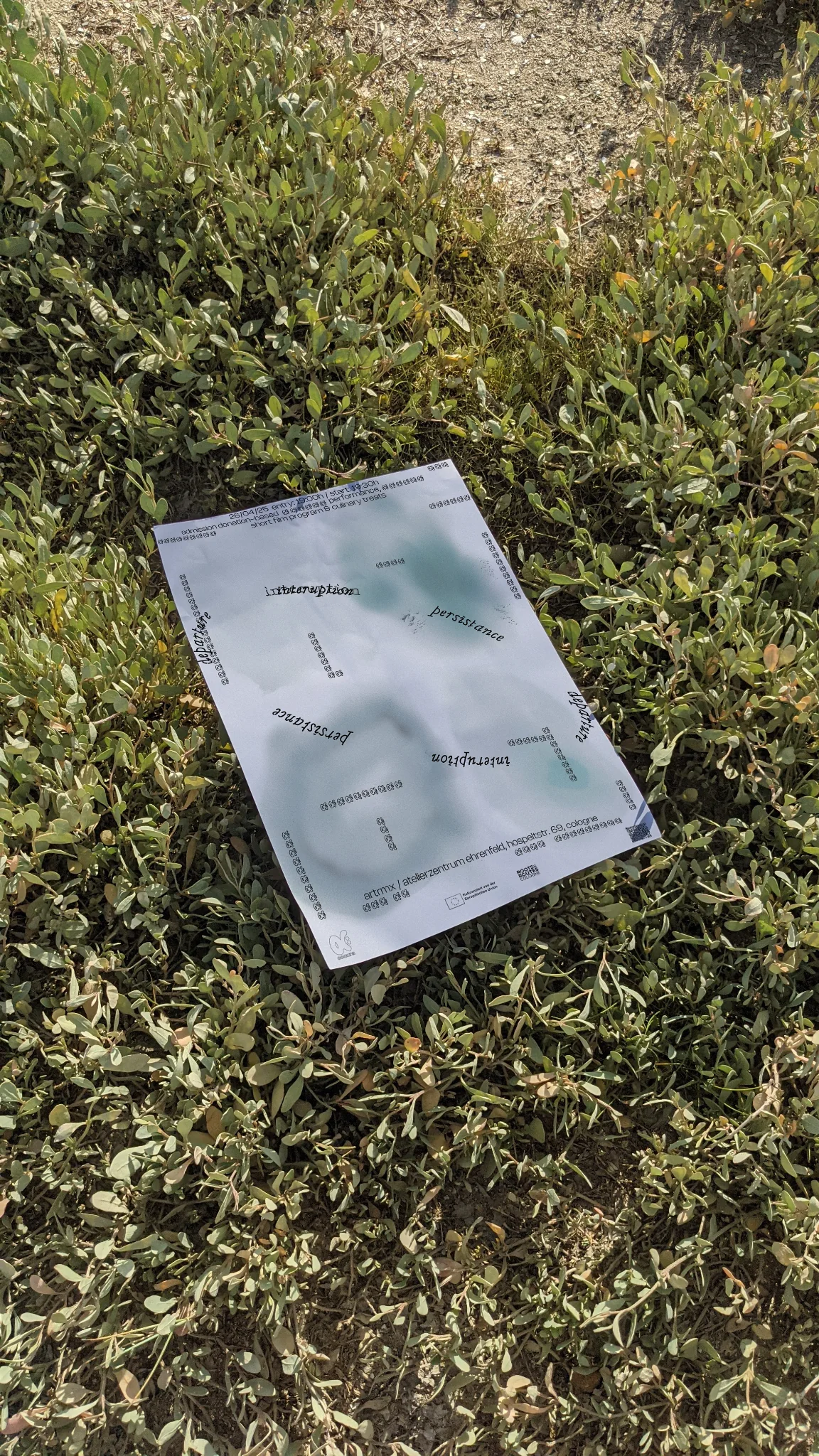 oc:cura poster mockup in bushes